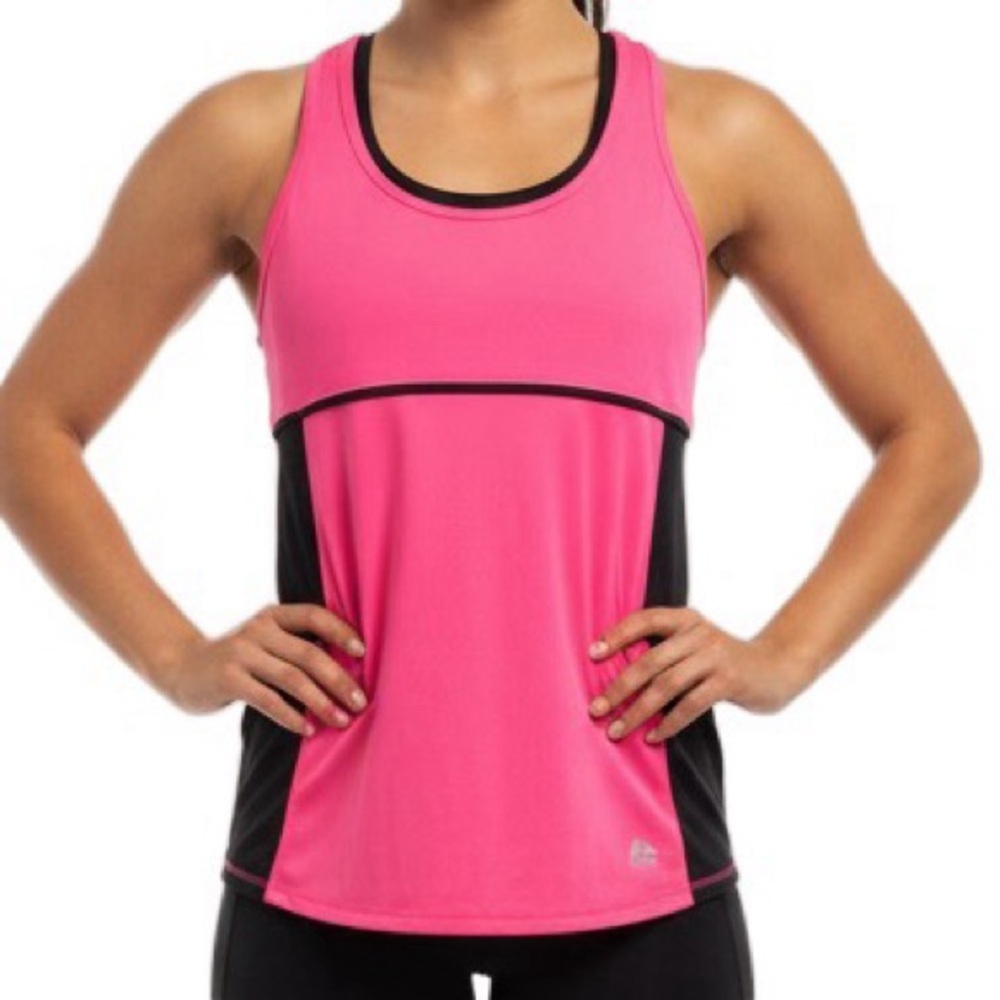 RBX Neon Pink Racerback Athletic Tank Top Built-In Shelf Bra Workout Medium‎